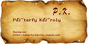 Péterfy Károly névjegykártya