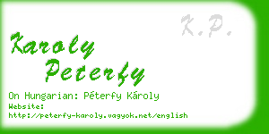 karoly peterfy business card